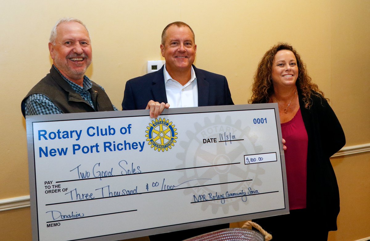 Property Appraiser Mike Wells enjoyed speaking with the Rotary Club of New Port Richey this week about values and growth in our communities.  Special thanks to the Club for their generous contribution to our Two Good Soles shoe drive efforts this fall!  #PascoProud