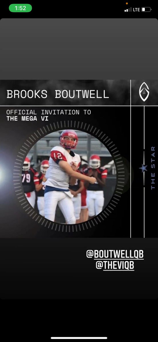 Boutwell_QB's tweet photo. Grateful for the invite to compete with the top QB’s in the country in Dallas! Thx @TheSHOWByNXGN #MegaVI #blessed🙏🏻 @QBHitList @OcalaPreps @VanguardFB @247Sports https://t.co/G3z50wutCv