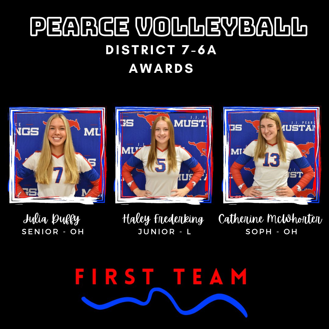 ⚠️2021 District 7-6A Awards⚠️

Congratulations to <a href="/julia7duffy/">julia duffy</a>, <a href="/HaleyFrederking/">Haley Frederking</a> and <a href="/CatherineMcW_24/">Catherine McWhorter</a> for being named to the 2021 District 7-6A First Team! 💙🏐❤

#JJPVB #WeOverMe #AwardSeason