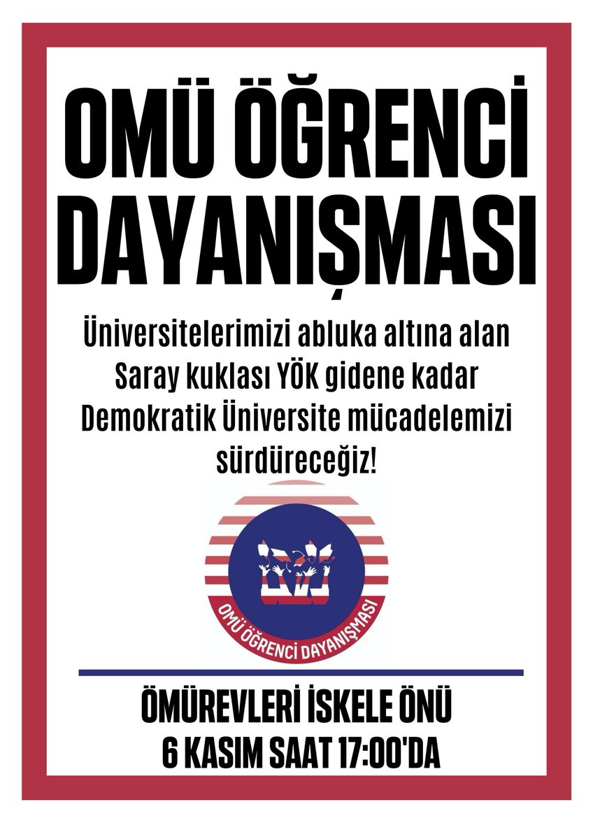 Üniversitelerimizi abluka altına alan Saray kuklası YÖK gidene kadar demokratik üniversite için mücadelemizi sürdüreceğiz!

6 Kasım(yarın) Saat 17.00'da Çobanlı İskelesi'nde basın açıklamasında buluşuyoruz.