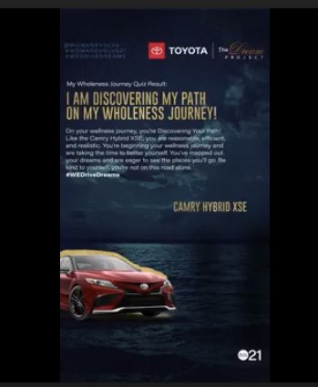 _itscandice's tweet photo. Ayeeee, I might get me a Toyota next actually.  👀 👀 

#WEDriveDreams #WomanEvolve2021 #WomanEvolve21 https://t.co/XR80fm2Wvb