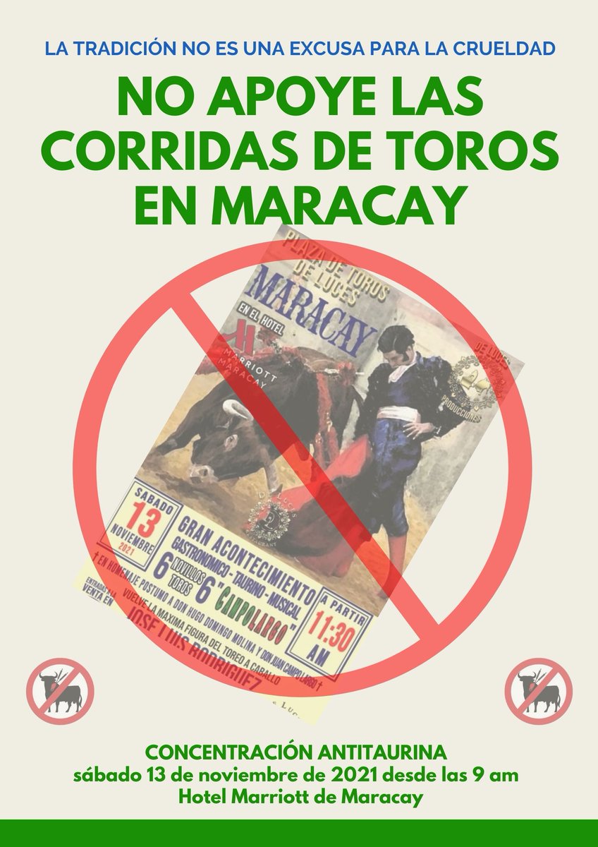 El maltrato y tortura animal ni es Arte ni es Cultura #NoMasCorridasTaurinasEnMaracay #NoAlMaltratoAnimal