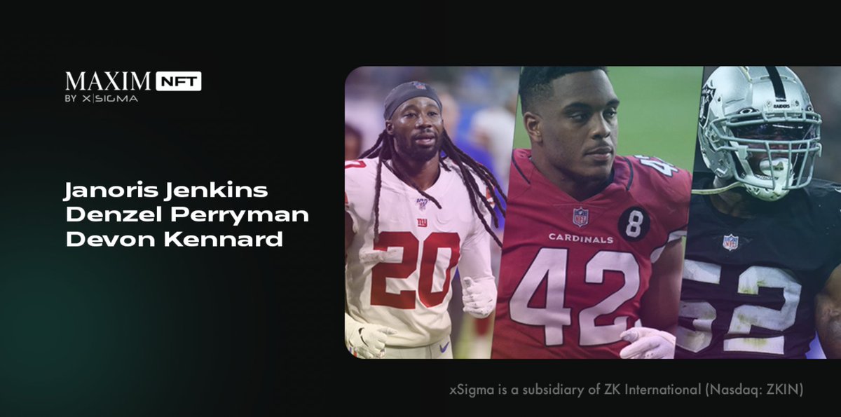 MaximNFT by Maxim (@maximnft) on Twitter photo 🔥 <a href="/NFL/">NFL</a> players Janoris Jenkins of the <a href="/Titans/">Tennessee Titans</a>, @D_Perryman52 of the <a href="/Raiders/">Las Vegas Raiders</a> and @devonkennard of the <a href="/AZCardinals/">Arizona Cardinals</a> will launch their exclusive collectibles on MaximNFT, an NFT platform by iconic <a href="/MaximMag/">Maxim</a>.
Don't miss out and join our waitlist on maximnft.com 🔥 <a href="/NFL/">NFL</a> players Janoris Jenkins of the <a href="/Titans/">Tennessee Titans</a>, @D_Perryman52 of the <a href="/Raiders/">Las Vegas Raiders</a> and @devonkennard of the <a href="/AZCardinals/">Arizona Cardinals</a> will launch their exclusive collectibles on MaximNFT, an NFT platform by iconic <a href="/MaximMag/">Maxim</a>.
Don't miss out and join our waitlist on maximnft.com