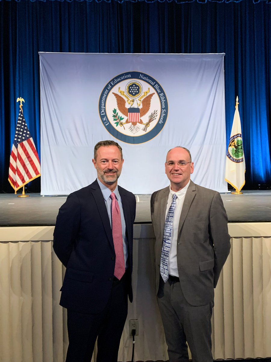 What an honor to be recognized in Washington, D.C.! Superintendent Damon Gibbs and Principal Adam Maroney attended the <a href="/NatlBlueRibbon/">National Blue Ribbon</a> Schools Program ceremony to accept the award for <a href="/RvES_Dawson/">Riverview Elementary</a> as an Exemplary High Performing School. Congratulations!