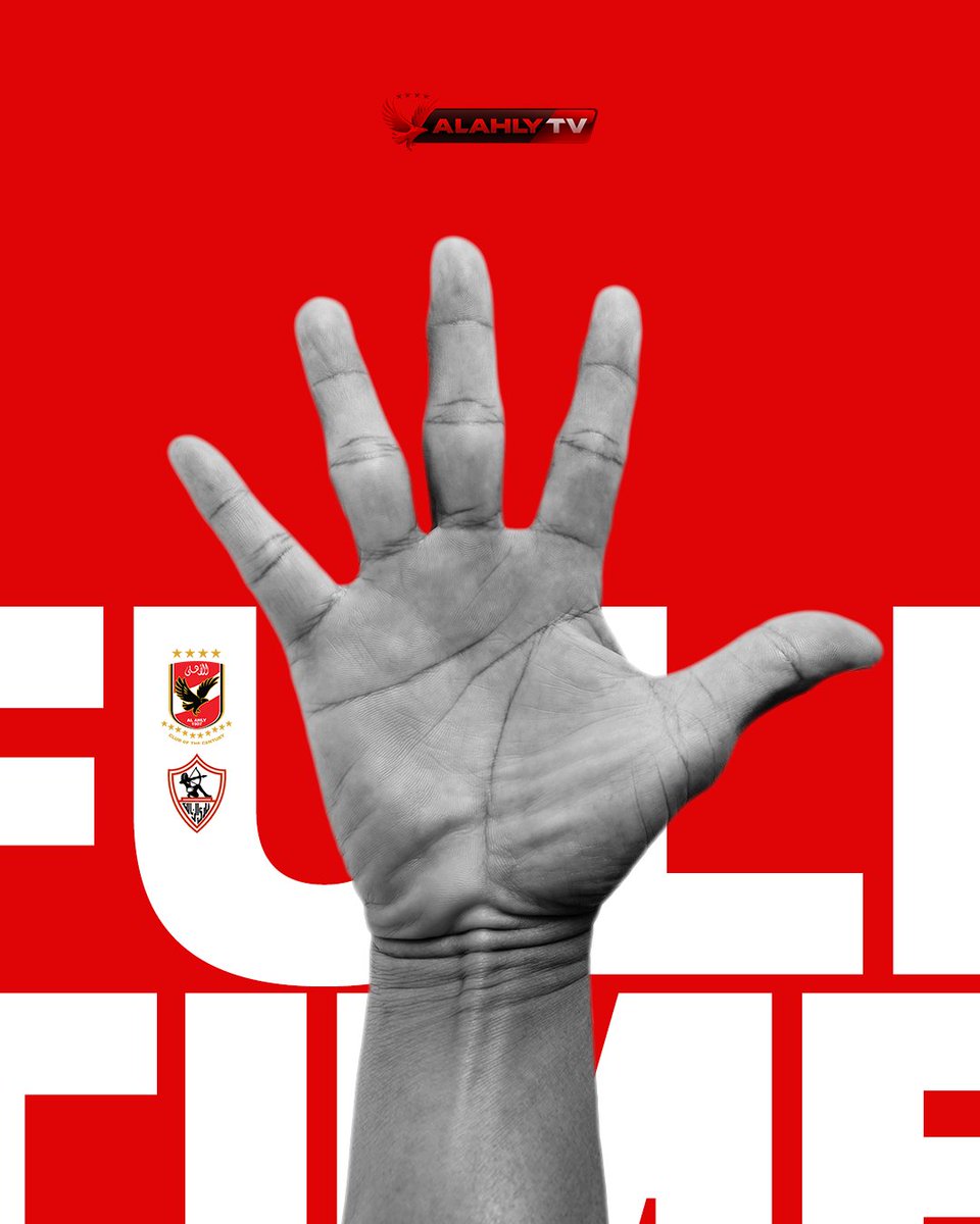 AlAhlyTV's tweet photo. نهاية المباراة 👋
جرت الامور كما خطط لها.. الاهلى يفوز على الزمالك بخماسية 🖐🦅💪
#يلا_يا_أهلي
#Alahlytv 📺 https://t.co/0HZfDaNSaO