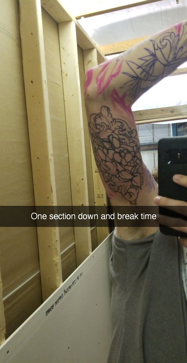 CollierOlson's tweet image. Started my sleeve cant wait to see it fully finished