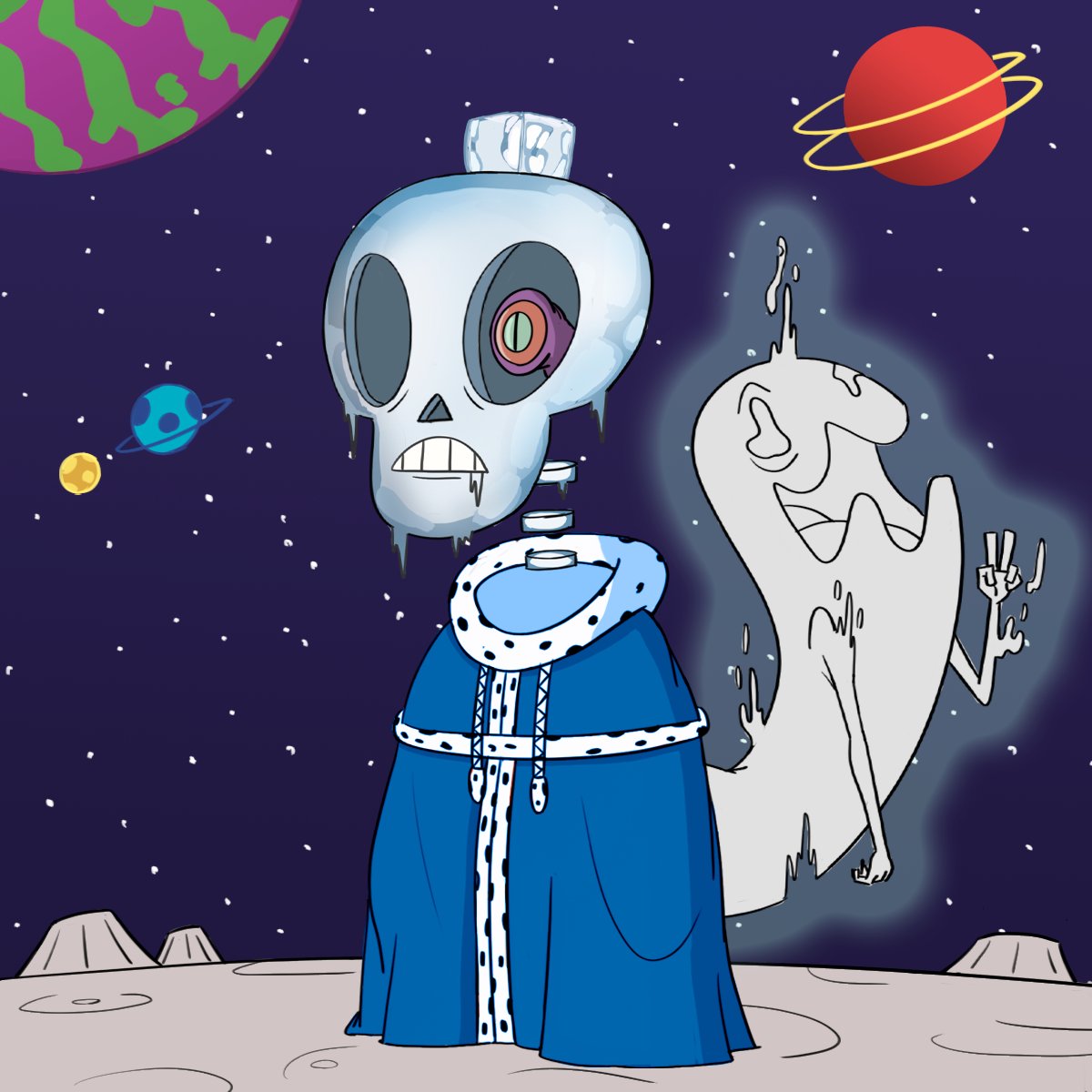 SolBonesNFT's tweet photo. Here's the last artwork we did, for another big NFT influencer 💀🔥📸
@IcedKnife https://t.co/ANrF3qDB6t