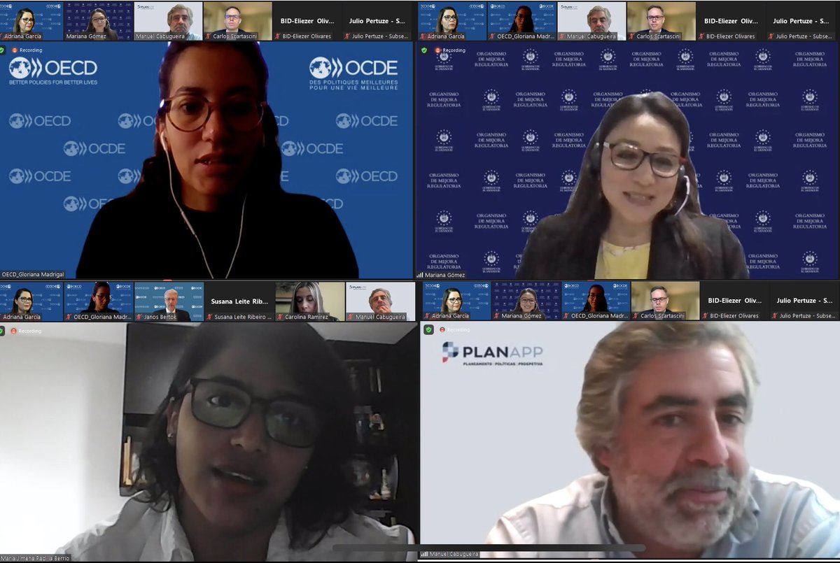 OCDE_RLAC's tweet photo. 🎯 #MejoraRegulatoria y su contribución a afrontar retos de las innovaciones y digitalización: 10o encuentro @REDiberoamer, incluyó
✅ 4 conferencistas
✅ Participantes de 14 países
La red es coordinada por @subrei_chile con apoyo de #OCDE y @el_BID 
Link con grabación pronto! https://t.co/ZfPeTFJpfC