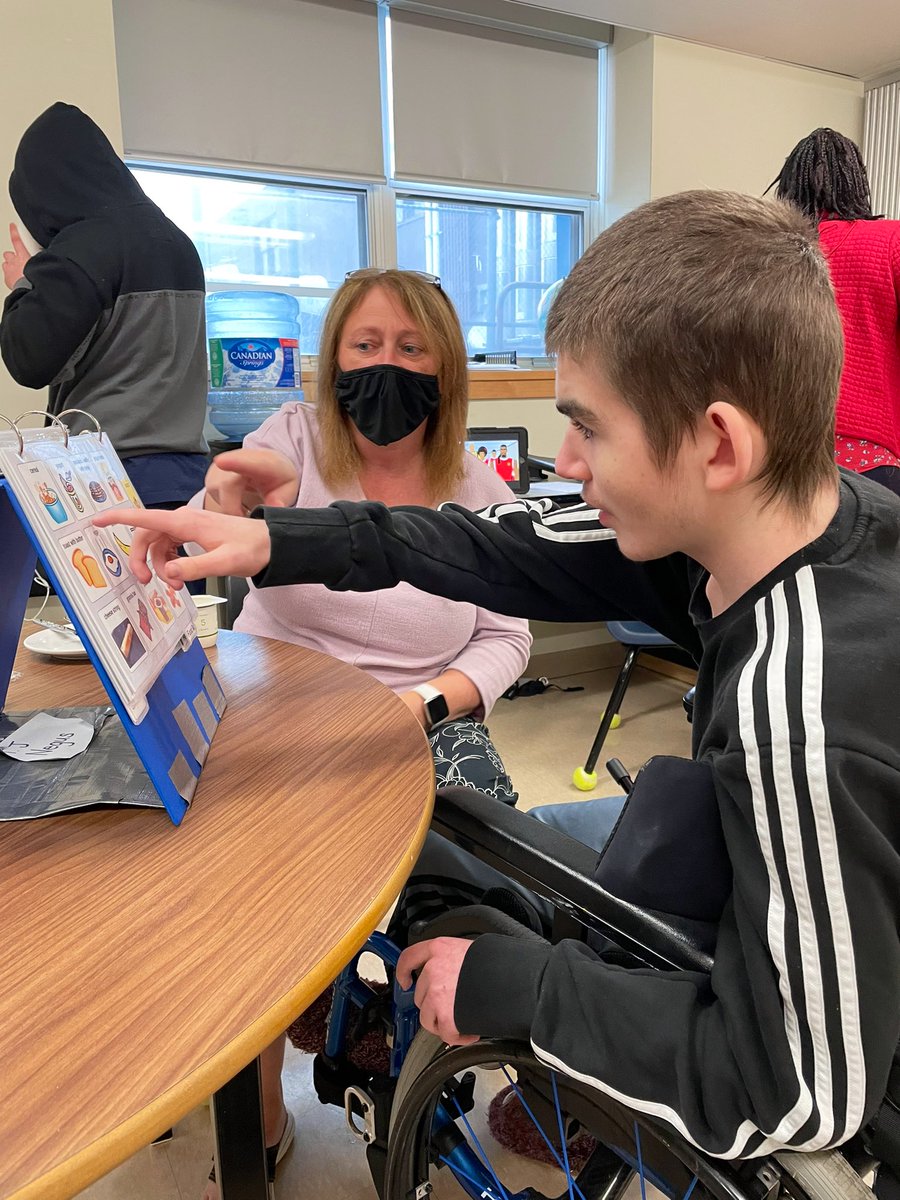 NS_SLP_MOM's tweet photo. This SLP is so proud of my student and his wonderful EPA using his PODD Communication System today @Panthers_PA (Prince Andrew High School) #PODD #CommunicationIsPower #ProudSLP @HRCE_NS @HRCE_StudentSer @AssistTechHRCE @HRCEAutismTeam https://t.co/bhqCMOF0qM