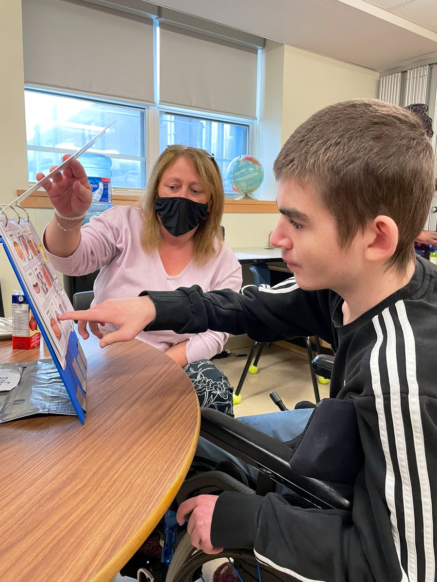 NS_SLP_MOM's tweet photo. This SLP is so proud of my student and his wonderful EPA using his PODD Communication System today @Panthers_PA (Prince Andrew High School) #PODD #CommunicationIsPower #ProudSLP @HRCE_NS @HRCE_StudentSer @AssistTechHRCE @HRCEAutismTeam https://t.co/bhqCMOF0qM