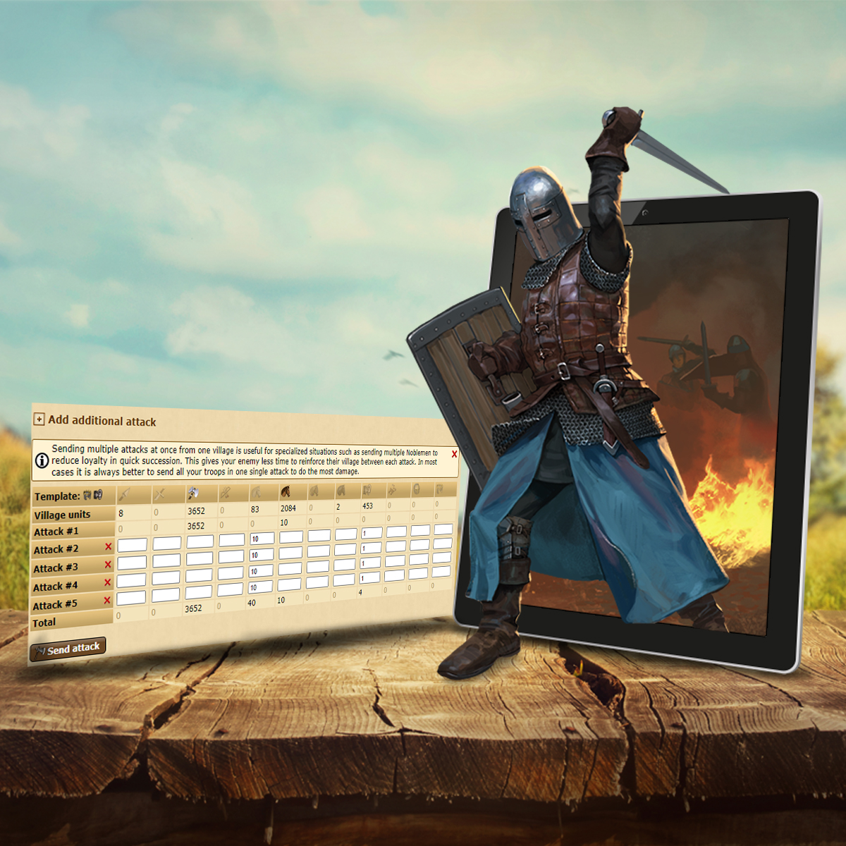 Tribalwarsnet's tweet photo. DYK: You can send out Fake Trains as well in the game easily. 🚂 What do you think about our latest update? 🤔 #TribalWars #18thyear #attack #defense #tribe #Conquer #MiddleAge #battle #support #expand #borders #fakeattack #faketrain https://t.co/T5MoUDLeXK