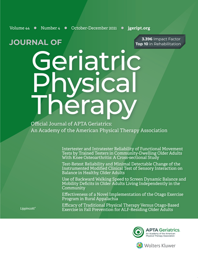 APTA_Geriatrics's tweet photo. The provision of evidence-based programs to reduce falls is limited in rural areas. A community-based Otago Exercise Program (OEP) in Appalachia resulted in clinically significant improvements in 3 physical performance measures associated with fall risk.
https://t.co/dXzhz4ph9b https://t.co/YrjplekLxR