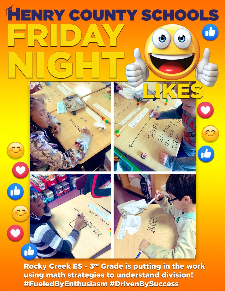HenryCountyBOE's tweet photo. @RCE_HCS students writing on their desks to work out their math problems! Having fun solving problems! *No harm to the desks (dry erase markers).     #FridayNightLikes https://t.co/v7GmHKu8Ll