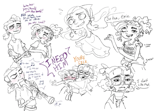 band au scribbles of the gisu variety ... her and norma are exes but theyre friendly about it its okay #Psychonauts2 