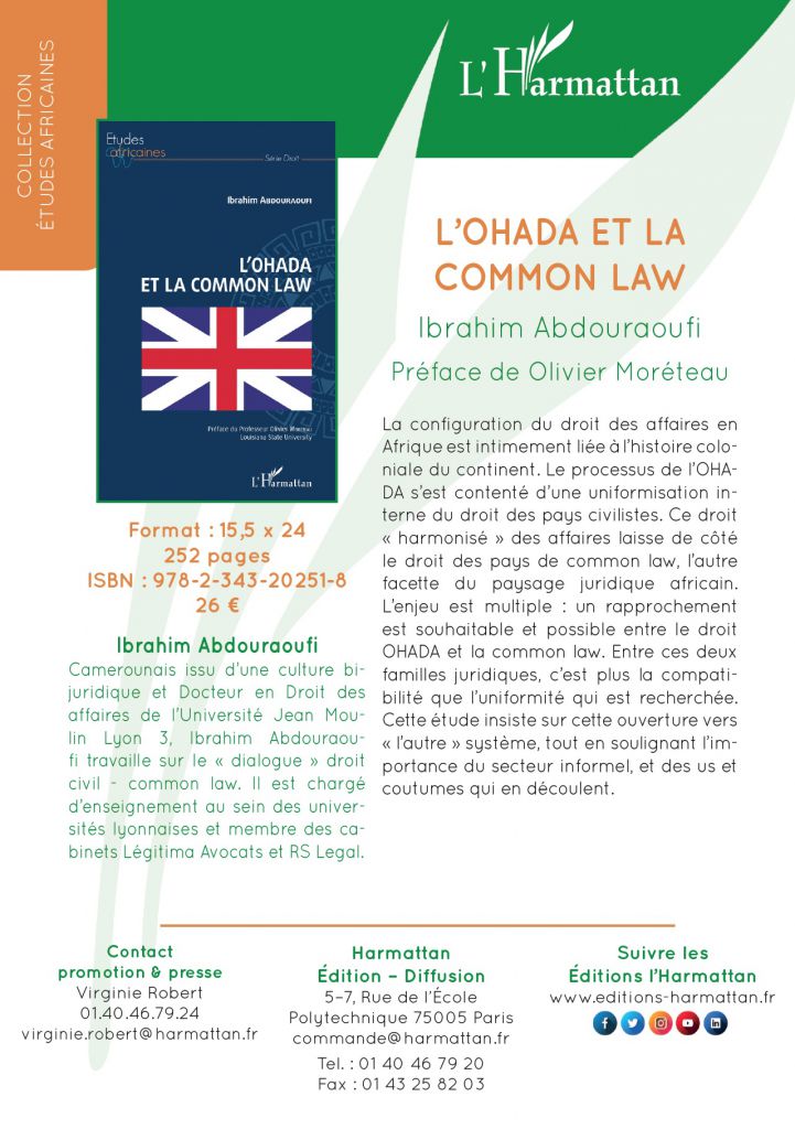 DroitOhada's tweet photo. Parution de l'ouvrage intitulé : L'OHADA et la Common Law https://t.co/bi0XYMeoPs #ohada https://t.co/jXUYhIAYbf