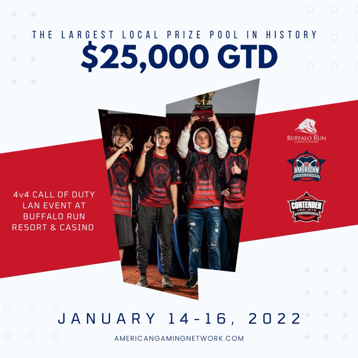 The <a href="/ContenderEsprts/">Contender Esports</a> $25,000 Open 

💰 - $25,000 GTD

🎟 - Passes available December 13

⚔️ - 64 Teams

🔗: americangamingnetwork.com/contender-espo…