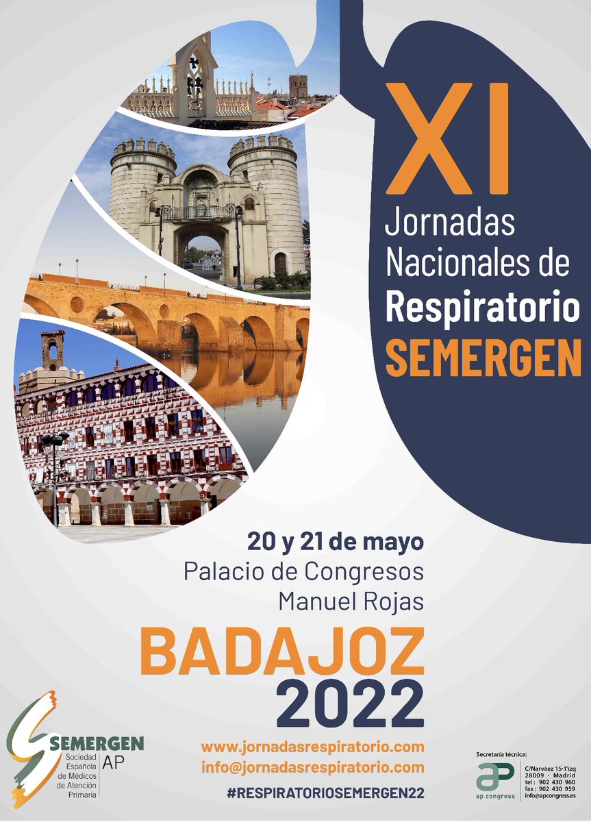Jornadas nacionales de respiratorio semergen 2022. Badajoz y todos nosotros os esperamos, os sorprenderá!! No faltéis
