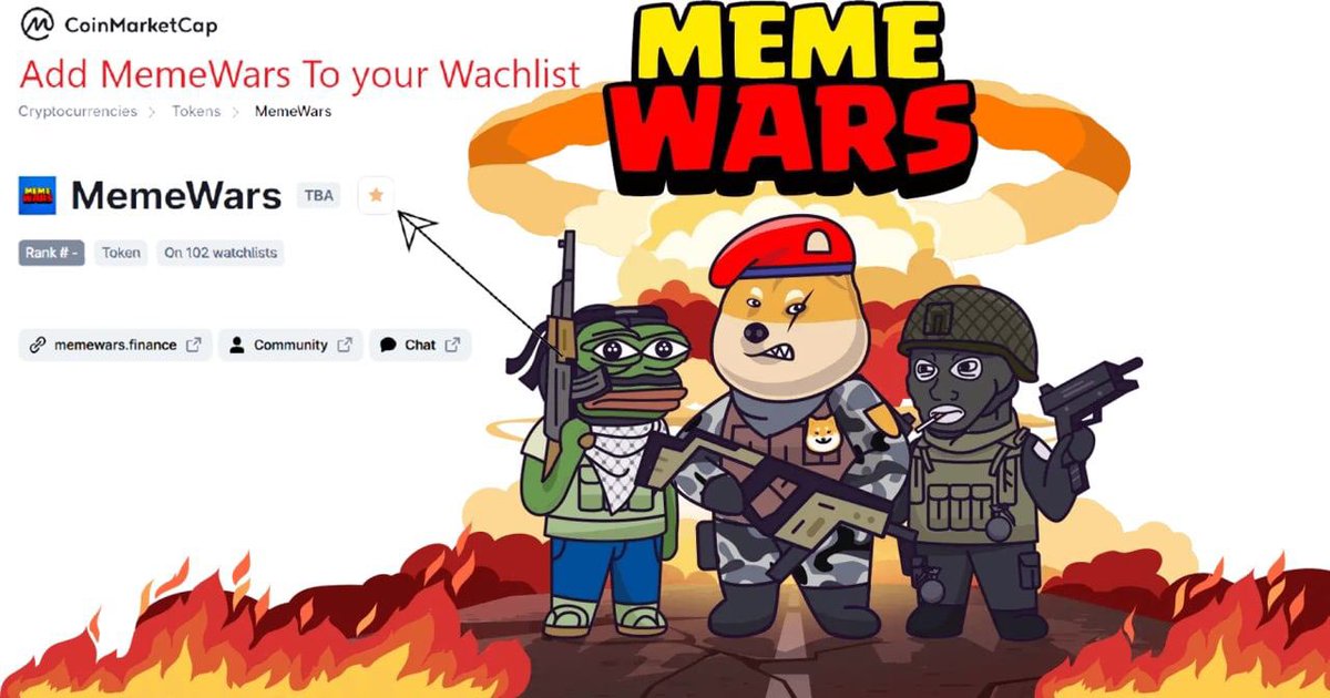 CryptoExpert101's tweet photo. . #memewars listed

Mcap $3.2m

✳️Catalysts:

- CEX Listing Soon
- Game Demo + Game Walkthrough
- Coingecko Listing in a few hours
- Youtube Steams Lined up

It is the 1st IDO on @MemePadLaunch V2 so they need to prove themselves they are a success

Chart: https://t.co/Utc3jfUrrS https://t.co/fAbzHqr9dD