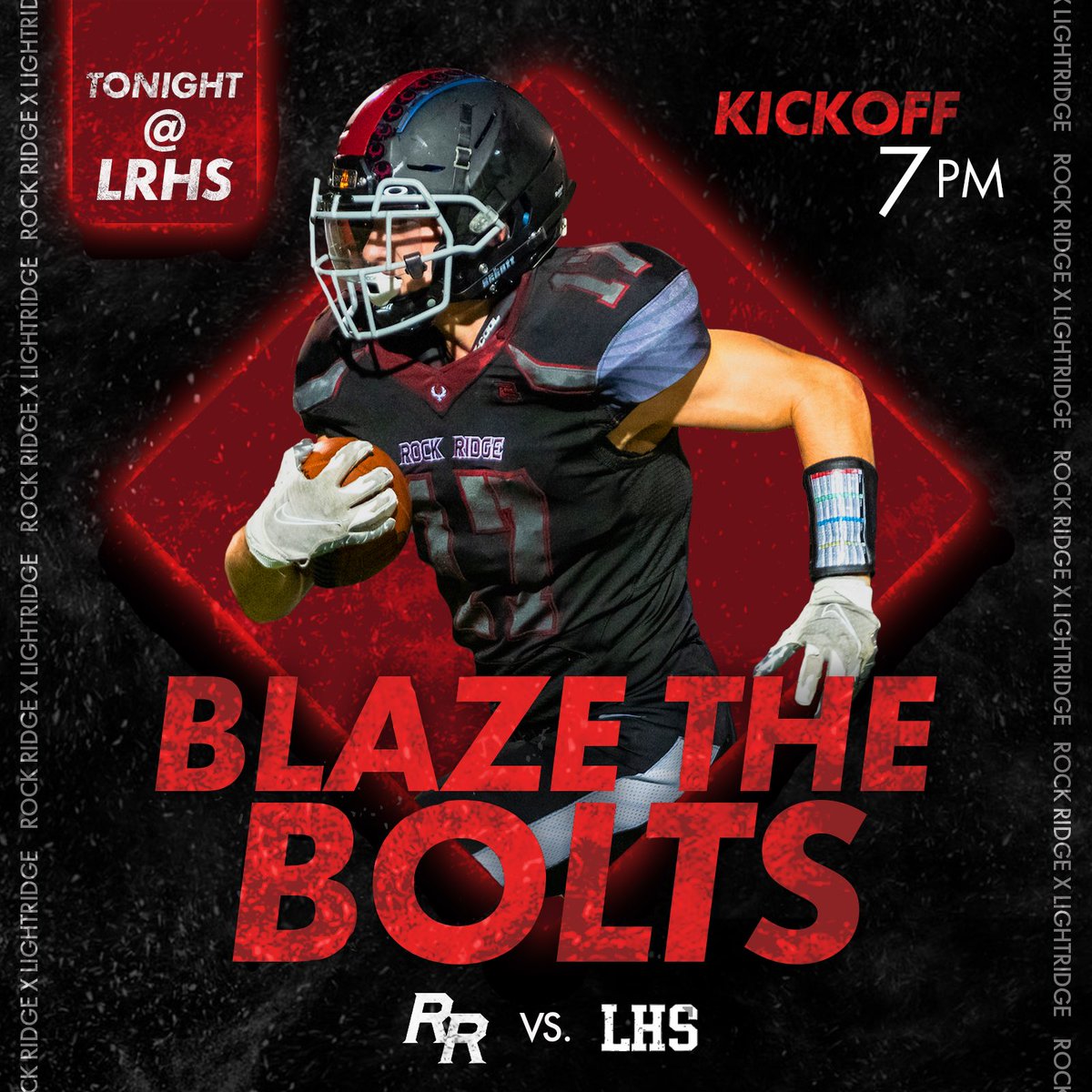 Tonight is our LAST football game, and it’s a battle of the Ridges, ROCK RIDGE VS LIGHTRIDGE! Let’s #PACKTHEPIT and show up in CAMO! See you there phoenix 😈