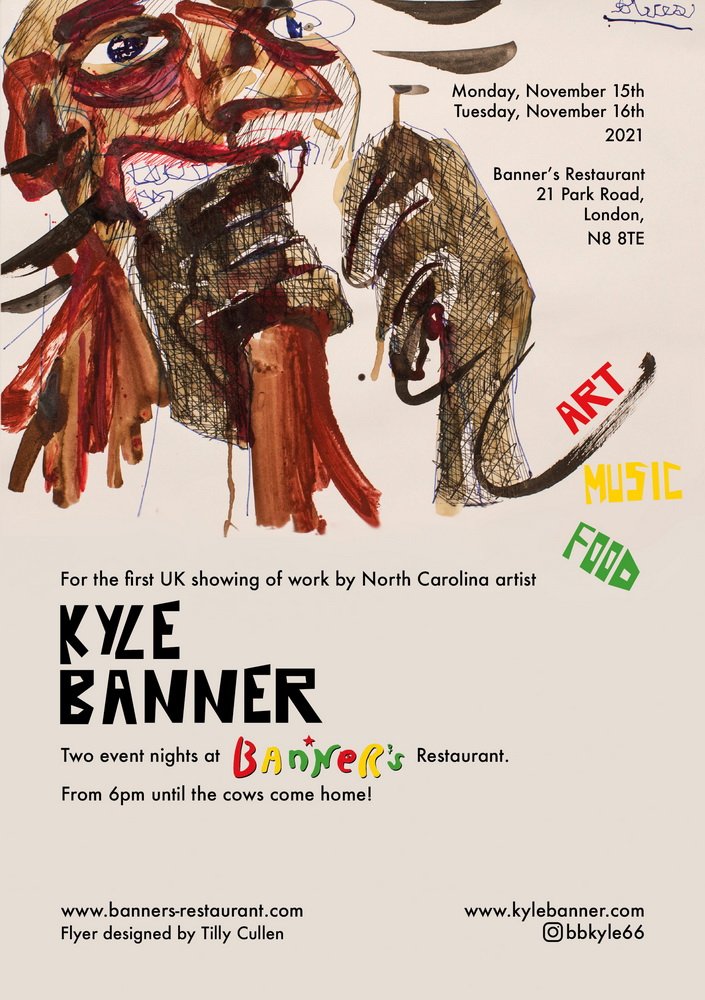 Come to this!  My brilliant friend Kyle is coming all the way from #Asheville North Carolina for an exhibition of his artwork in #CrouchEnd.  

There will be much #Appalachian music and many #MintJuleps.  I will be happy.