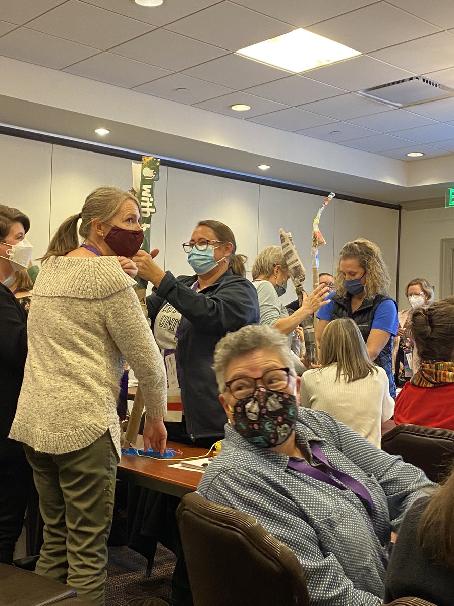 My friend <a href="/carolebirdsong/">Carole</a> enjoying her first #vaasl conference. Congrats you are no longer a “First timer”. #