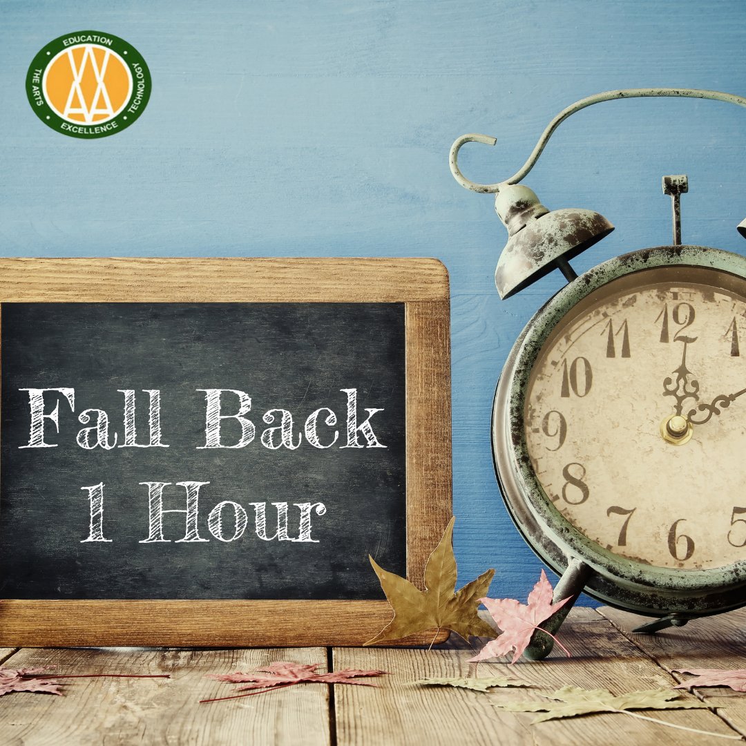 waymanacademy's tweet photo. HAPPY FRIDAY, WAA community!
It's raining outside but the good news is that we get an extra hour of sleep this weekend!!! YAY!
Don't forget to set your clocks back an hour this Saturday night/Sunday morning, and have a great weekend!
#WaymanAcademy #DaylightSavingTime https://t.co/6uCIoWws3Q