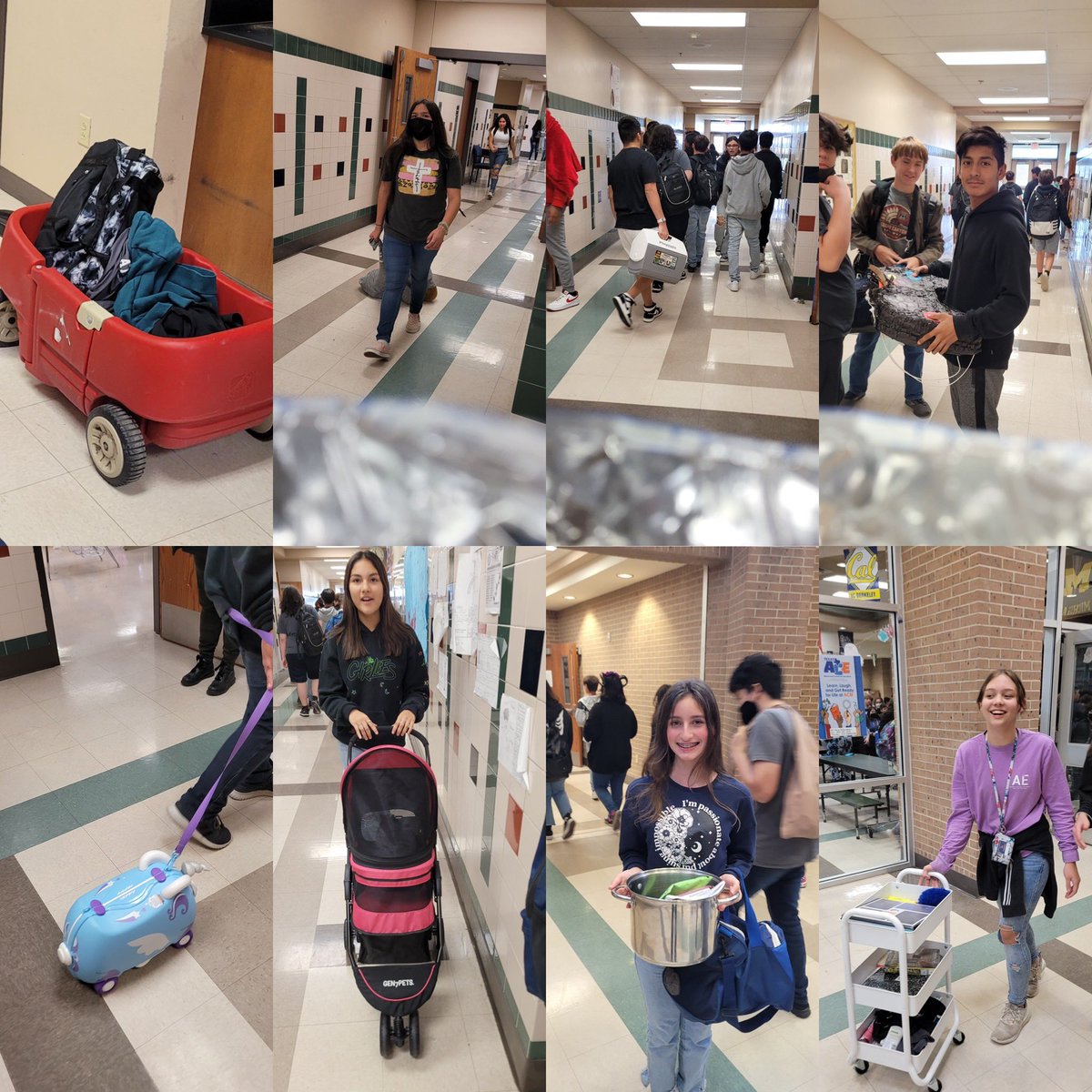 JimBarnesMS's tweet photo. Today we finished homecoming week with anything BUT a backpack day! The kids brought some very unique items! #JBMSisBOLD 
#MatadorFamily https://t.co/SNPf9Fwjl0