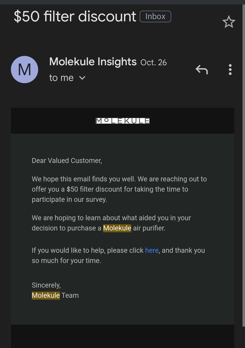 _lilrai_'s tweet photo. @molekuleair I rarely tweet but this is the only way to get your attention. Next time you run a promo, put the end date instead of ending it with no notice and screwing me over. So many past issues with your customer service, really not liking my Air+Mini from my experience 🚩 https://t.co/V3iF1Fldhx