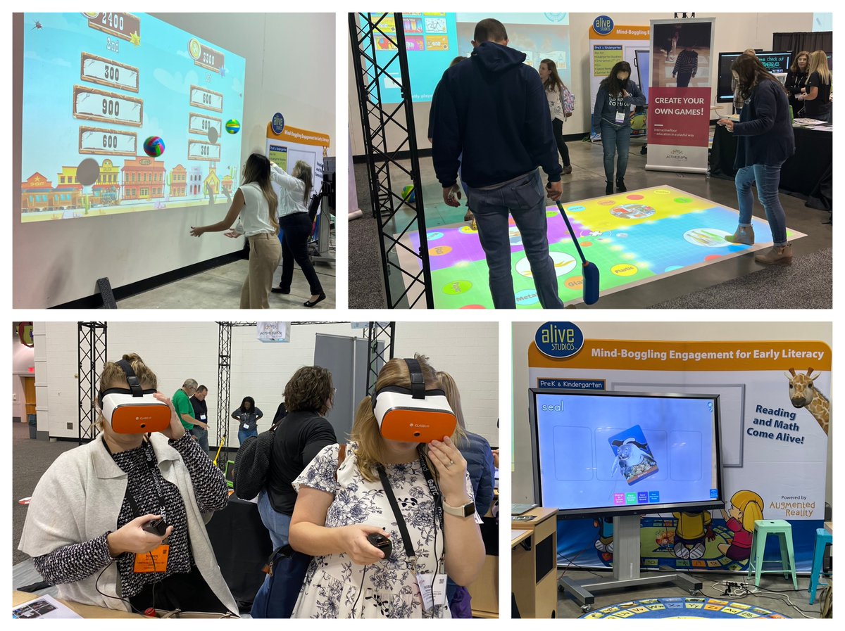 powerupedu's tweet photo. Many thanks to all who came by the @powerupedu @GaETConf Booth! #activelearning was the theme & we had plenty of that as you all came ready to play! #funlearning #GaETC21 #interactivefloor #sportswall #interactiveplayground #robotics #coding #earlyliteracy #virtualreality #STEM https://t.co/o6Cv9bMCSL