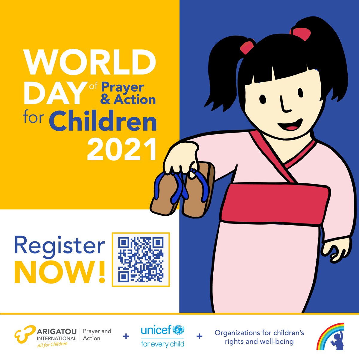 prayerandaction's tweet photo. 🎉 Join us in the celebration of the World Day of Prayer &amp; Action for Children 2021 to ensure that schools reopen and to prioritize children’s mental health, emotional, and spiritual well-being.

Register for World Day 2021 🌎 here: https://t.co/FqKL53VXUL https://t.co/QMs4u6CgiD