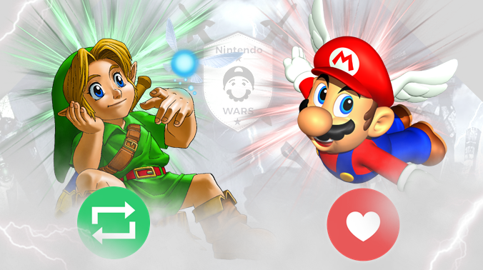 Nintenderos's tweet photo. Nintendo Wars@Twitter: Mejor juego de Nintendo 64: Ronda 3: Enfrentamiento 2: Asalto 2:

➡ RT = Voto para Zelda: Ocarina of Time
➡ MG = Voto para Super Mario 64

¡Que comience la batalla! - https://t.co/NTHFYfbPcT https://t.co/rOb4cFB1DB