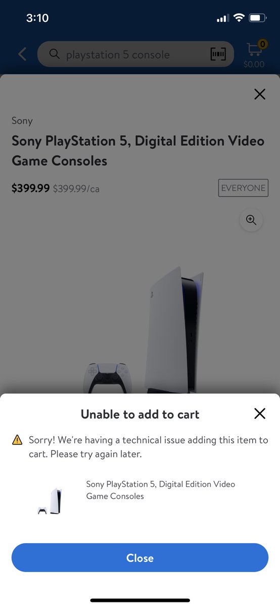 DownWith_Me's tweet photo. This is what happen when my mother went in Walmart online to try to get a ps5. Why was it unable to add to my cart the she was online at the start for 79 mins and as soon it hit 64 mins this is what happened. https://t.co/cJcZPtMYpO