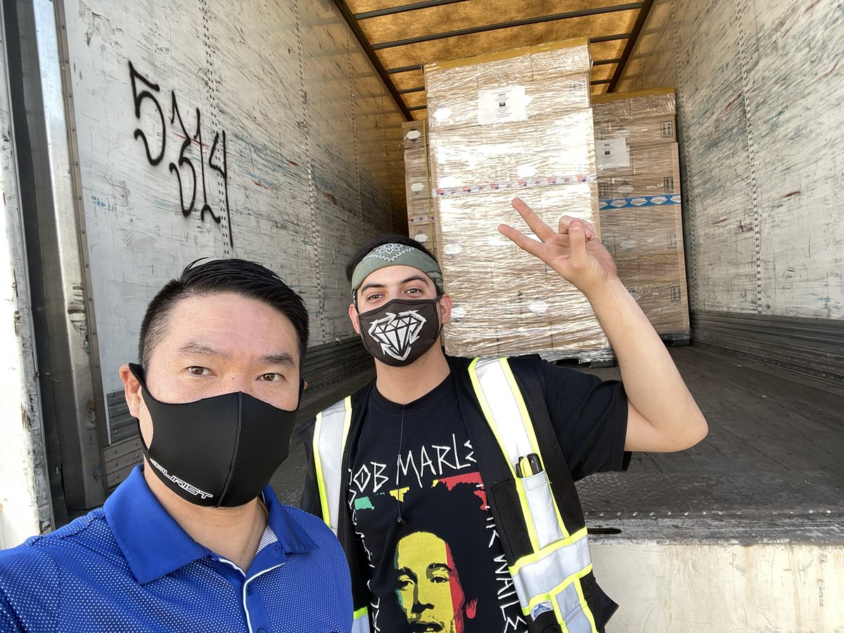 RikDaddy's tweet photo. 17 pallets of hand sanitizer off to orphanages and nursing homes in Mexico. @ChusPKG @AccessoryGeeks #TeamChu #SpreadPositivityNotGerms #NotAllKarensAreBad https://t.co/UWhqTOIPSj