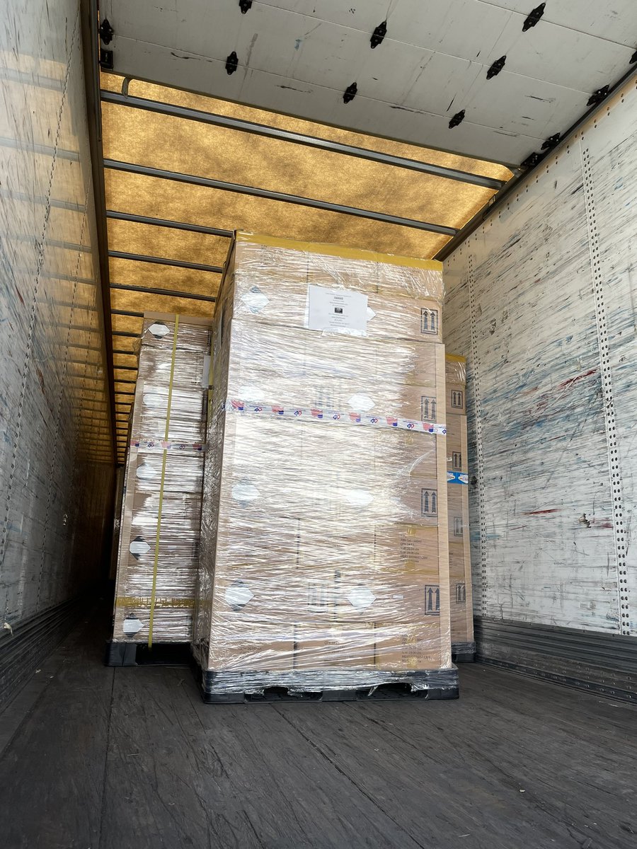 RikDaddy's tweet photo. 17 pallets of hand sanitizer off to orphanages and nursing homes in Mexico. @ChusPKG @AccessoryGeeks #TeamChu #SpreadPositivityNotGerms #NotAllKarensAreBad https://t.co/UWhqTOIPSj
