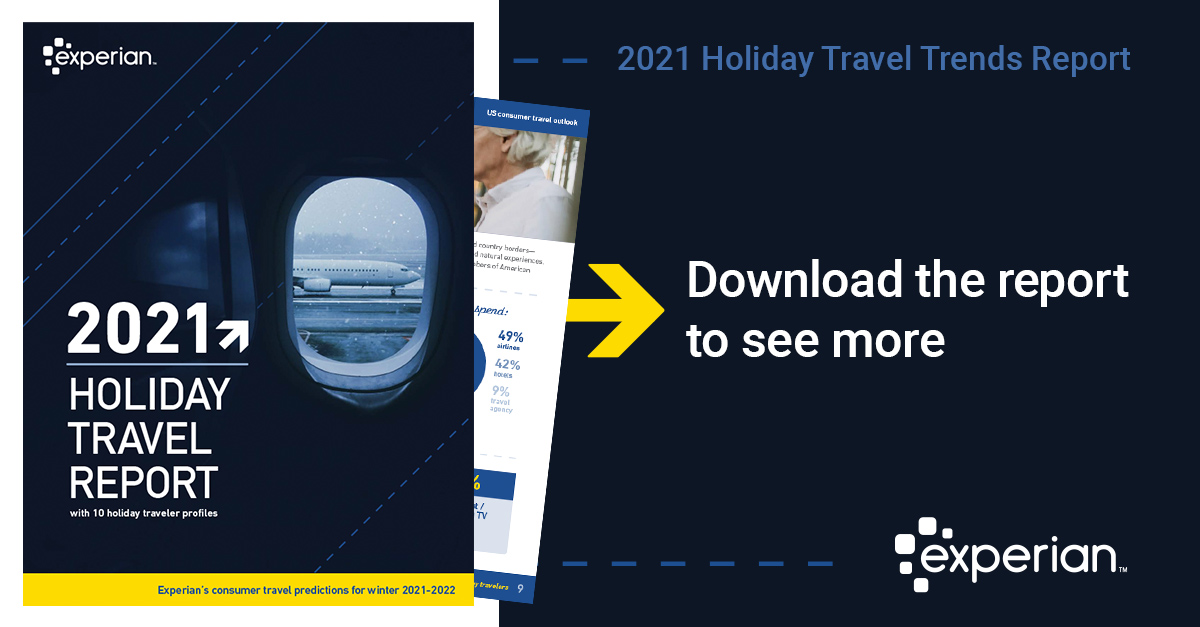 🛬 Experian’s 2021 holiday travel e-book just landed. How will the pandemic affect travel this holiday season? See what consumers say about their holiday travel plans. Download now: ow.ly/vIUv50GHoh6