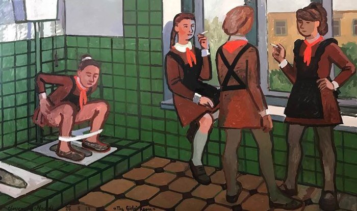 Xudozhnikipoeti's tweet photo. Зоя Черкасская-Ннади «Женский туалет». Холст, масло. 120x200 cм. 2017 г. https://t.co/qiOJGzJQYa