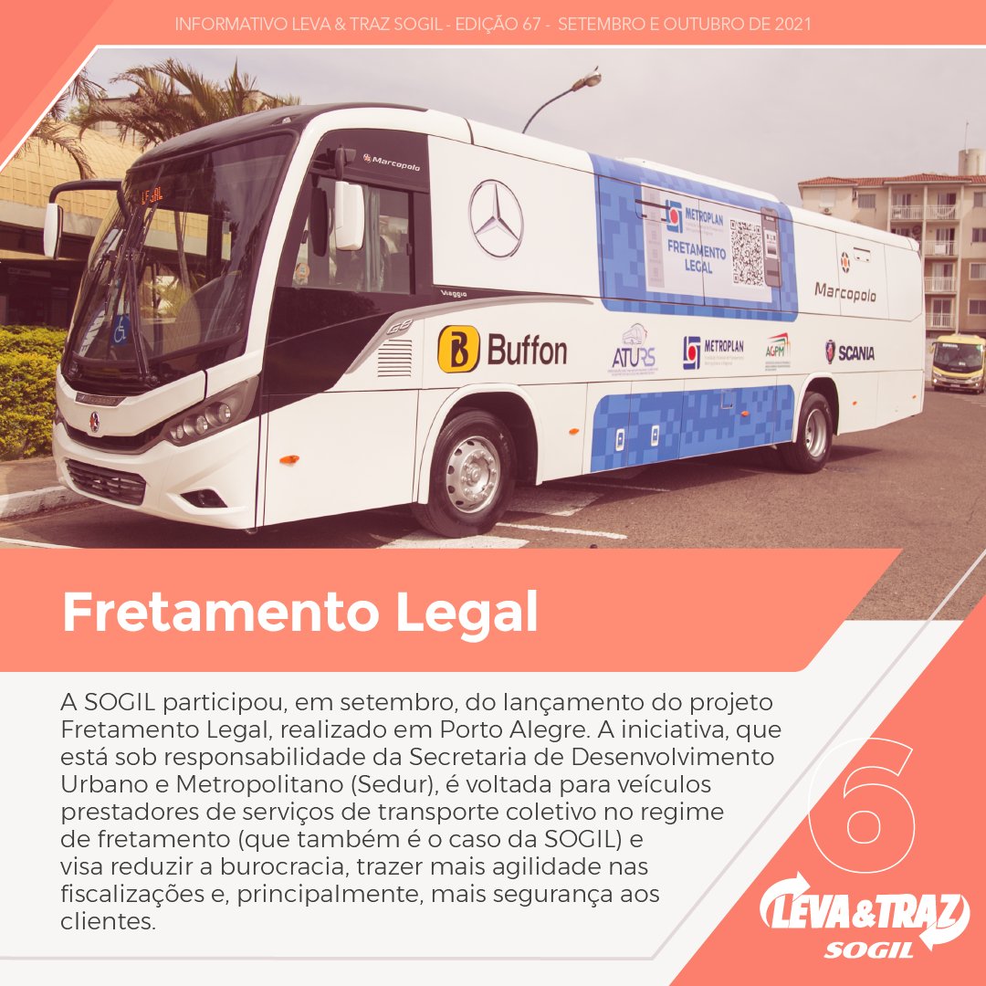 SOGIL_Oficial's tweet photo. #LevaETraz 📰 🚍 📱
A #SOGIL participou do lançamento do projeto Fretamento Legal, realizado em setembro, voltado para prestadores de serviços de transporte coletivo no regime de fretamento.
#FretamentoLegal #Edição67 https://t.co/WQpB0tSvQQ