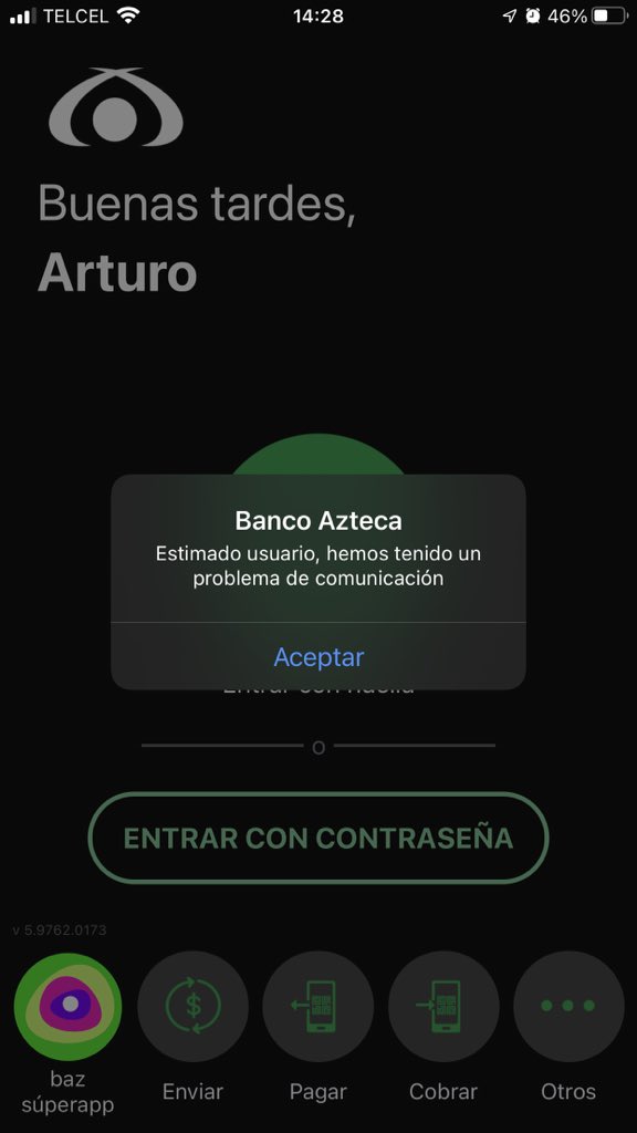 avilco_im's tweet photo. Qué pasó @BancoAzteca en cuanto tiempo se restablece el sistema de la APP me urge hacer pagos https://t.co/jjnAMpoWwo