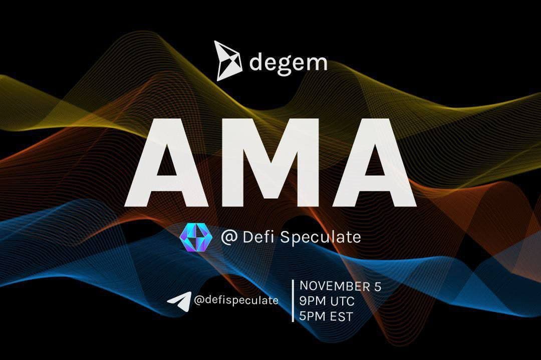 DefiSpeculate's tweet photo. Make sure to join us in 25 minutes for our LIVE AMA with DEGEM!! Extremely bullish project!

#bsc #degem #100xgem #ama #crypto https://t.co/lYZgje5yZJ