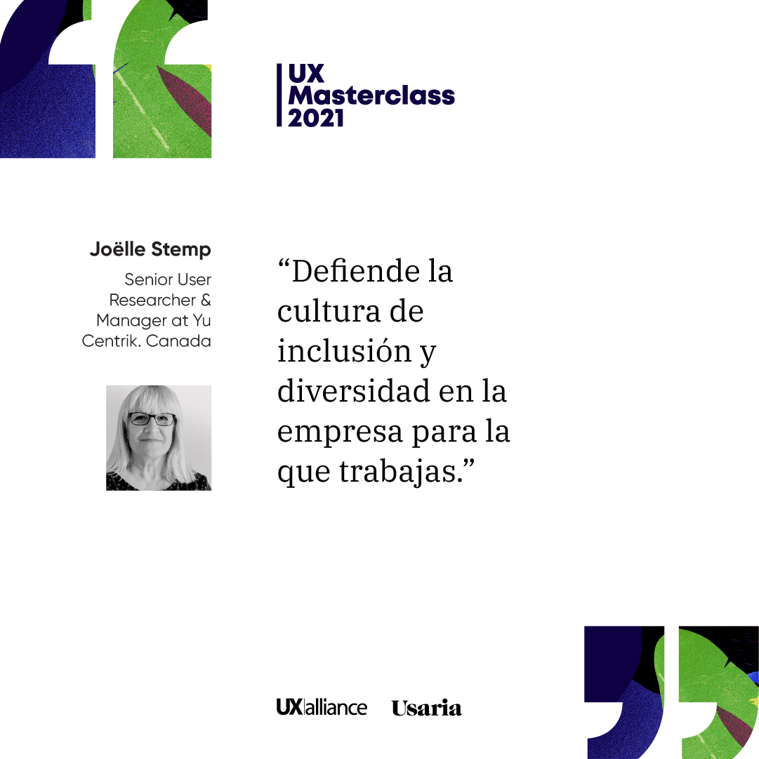 UsariaDesign's tweet photo. 📝#FrasesParaRecordar de Joëlle Stemp durante la #UXMasterclass2021 https://t.co/A48Kzcvb1c