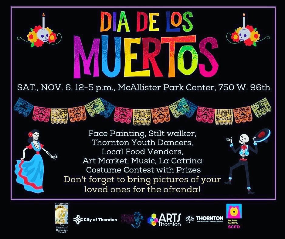 ThorntonPolice's tweet photo. Whatcha doin' tomorrow, Thornton?  We know Halloween is over buuuuuut…

The Thornton PD will be out with Thornton Arts &amp; Culture for the most amazing Dia De Los Muertos event to hang out with you. 
Come by &amp; say "hi," or just connect.
 
#thethorntonway
#tpdconnecting https://t.co/AtnYm7EcKz