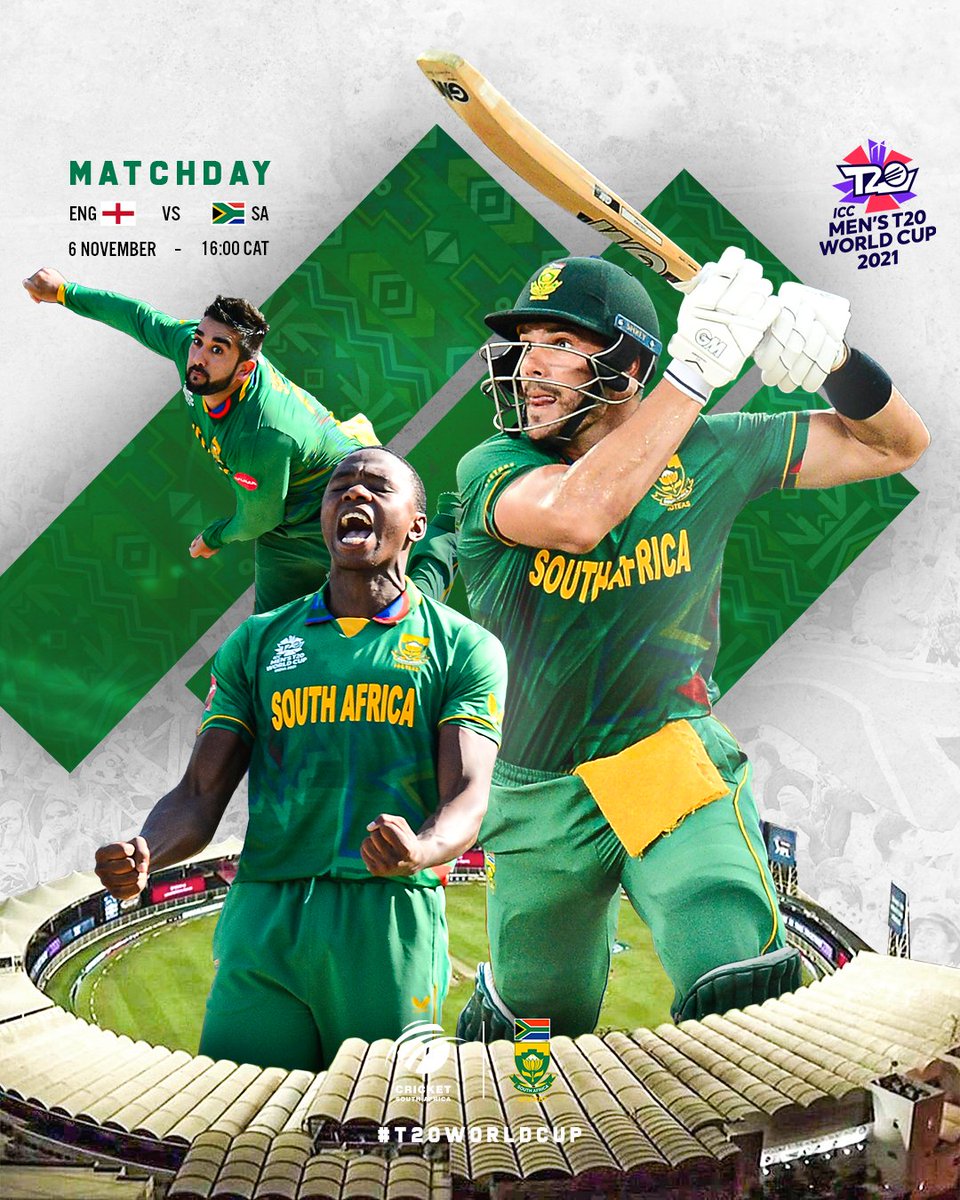 It promises to be a cracker as the #Proteas take on <a href="/englandcricket/">England Cricket</a> in their final Pool game🙌

🏴󠁧󠁢󠁥󠁮󠁧󠁿 <a href="/englandcricket/">England Cricket</a> vs 🇿🇦 #Proteas
⌚️16:00 CAT
🏟Sharjah Cricket Stadium
📺SuperSport Grandstand 201 &amp; Radio 2000
📝Ball by ball: bit.ly/3xc4ho5

#T20WorldCup #BePartOfIt