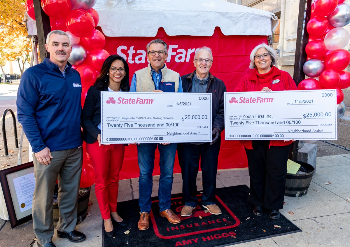 We would like to extend our sincerest THANK YOU to <a href="/StateFarm/">State Farm</a> and our entire Evansville community! Because of your support in the Neighborhood Assist program, both <a href="/EVSC_Foundation/">EVSC Foundation</a> Hangers program and <a href="/youthfirstinc/">Youth First</a> received $25,000!

Thank you, thank you, thank you!! We did it!