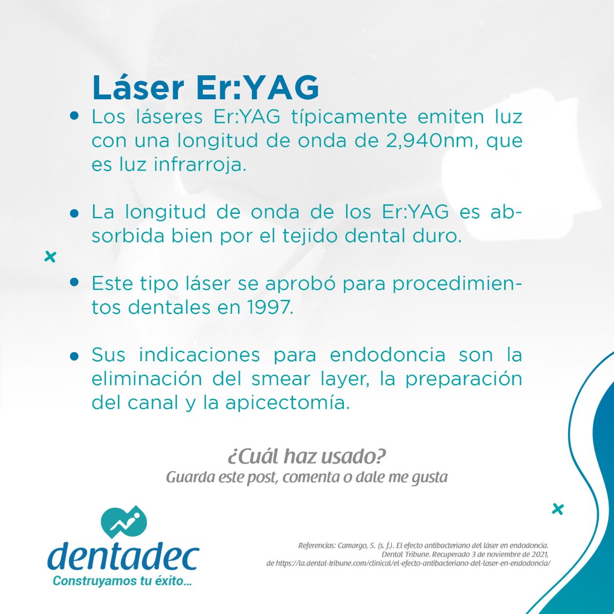 dentadecmexico's tweet photo. Feliz día del #endodoncista 🦷
¿Sabes cuál es el láser adecuado para tener éxito en dientes con periodontitis apical?
#endodoncia #endo #dentista #dentistry #dental #odontolove #laserdental #odontologia https://t.co/TXWdEnmptq