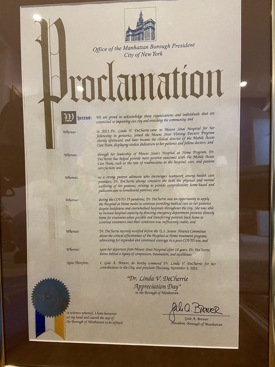 LDeCherrie's tweet photo. My co-workers did the nicest thing for me and now November 4 is Linda V DeCherrie appreciation day in the borough of Manhattan - as declared by Gale Brewer- I’m still taking it all in @hahusersgroup #msvd #hbpc https://t.co/7D1YGWvprn