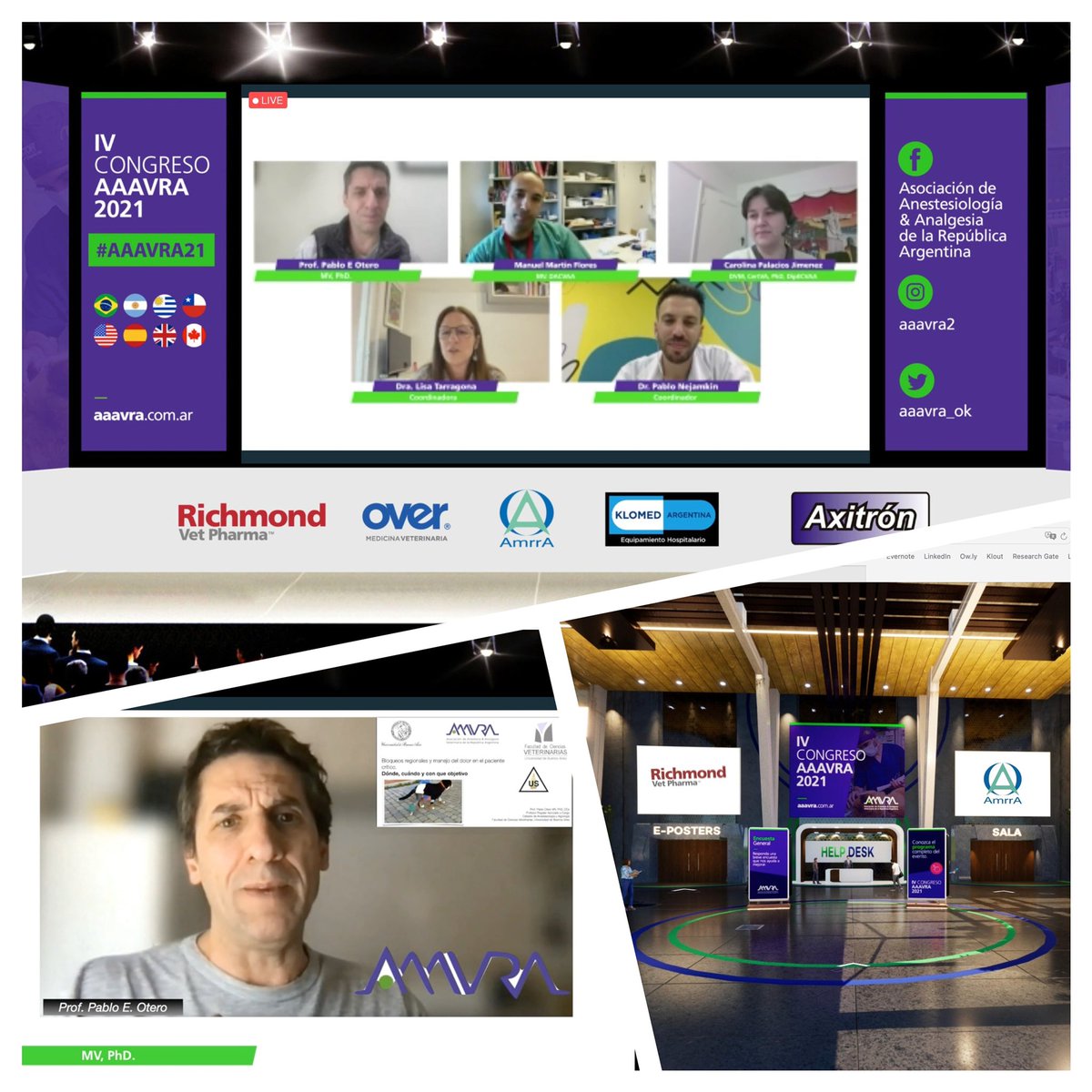 IV Congreso Nacional de la Asociación de Anestesia y Analgesia Veterinaria de la República Argentina <a href="/AAAVRA2/">AAAVRA</a> 

Fantásticas conferencias sobre el manejo del paciente crítico. Una organización impecable. Enorme!!!
🐶🐱🐴🩺💉🧉🇦🇷