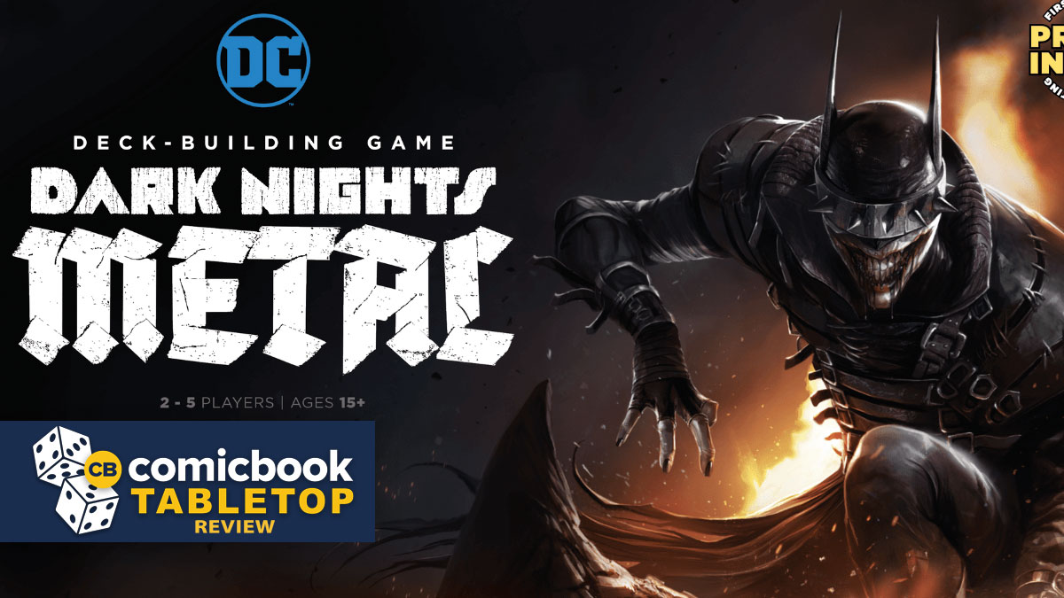 ComicBook's tweet photo. #DCDeckBuildingGame #DarkNightsMetal by @Cryptozoic makes a #DC favorite even better, & you can find our full review right here! - https://t.co/EytgKHjMWX https://t.co/2F6c8YZsym