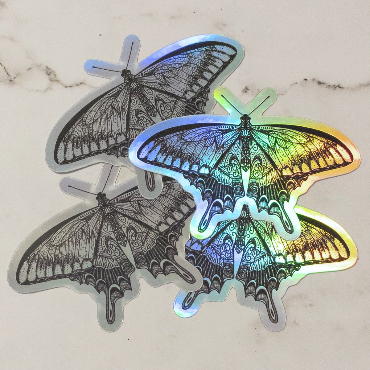 jwinsorart's tweet photo. The butterflies have landed! Get one in my #etsy shop: Butterfly Holographic Sticker 3 inch #rainbow #butterflysticker https://t.co/j1er1mWJZO #vinylsticker #sticker #holographic #smallbusiness https://t.co/awnx1NGrGu