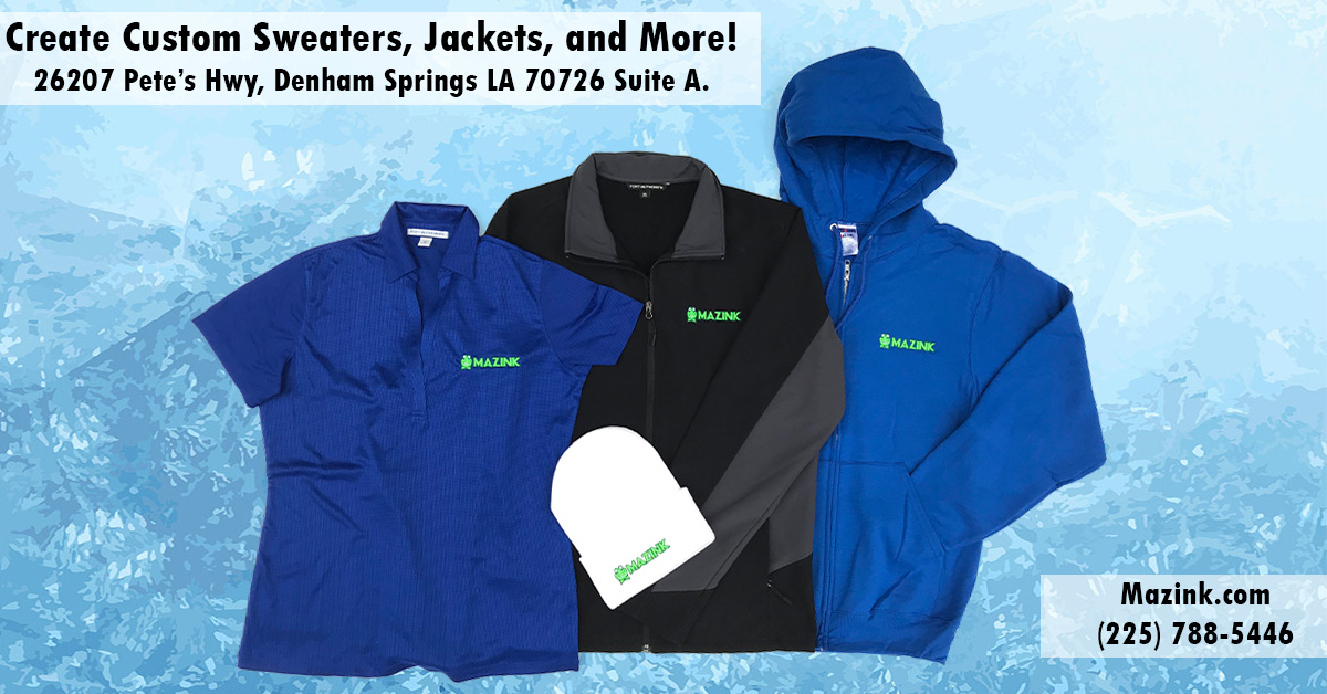 Mazinkllc's tweet photo. Create Custom Fall/Winter Apparels!
Only at Mazink ✨

https://t.co/a38aHdbG9W
26207 Pete's Hwy 1032, Denham Springs, LA 70726

We offer shipping✈
#mazink #customdesigns #jackets #customhoodies #customjacket #customsweatshirt #marketing #customapparel #screenprints #embroidery https://t.co/9WxStUZerk