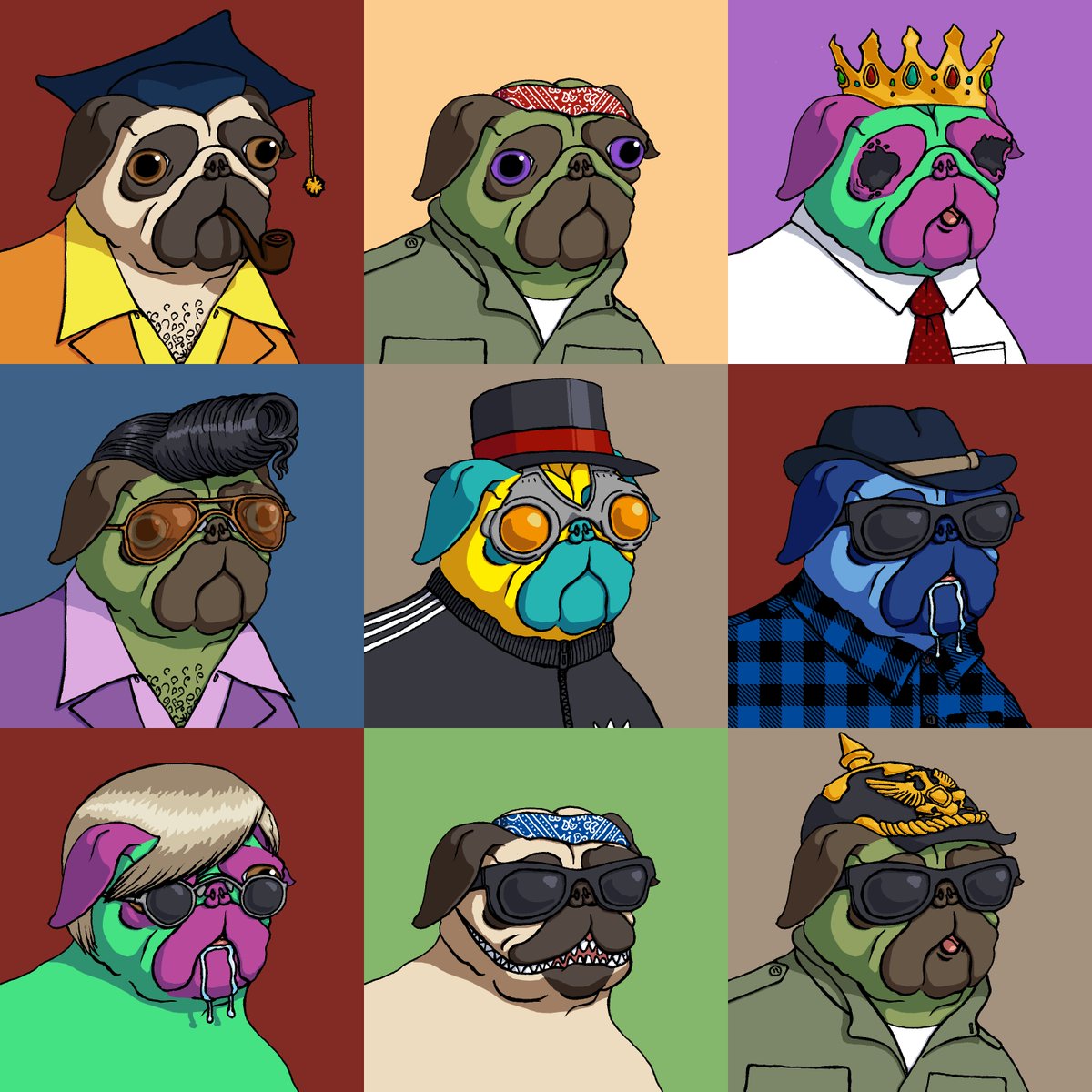 HappyPugGC's tweet photo. New group of nine pugs arrived at our club.
##0441-0449 #HappyPug at @opensea marketplace 
#OpenSeaNFT #pug #NFT #NFTCommunity

https://t.co/YDE6ENiDJH https://t.co/s2KUi0ku4t